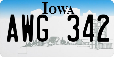 IA license plate AWG342