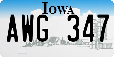 IA license plate AWG347