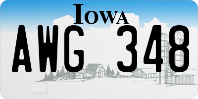 IA license plate AWG348