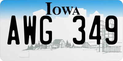 IA license plate AWG349