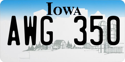 IA license plate AWG350