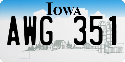 IA license plate AWG351
