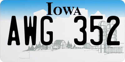 IA license plate AWG352