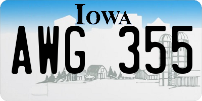 IA license plate AWG355