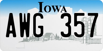 IA license plate AWG357