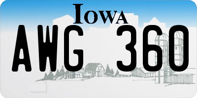 IA license plate AWG360