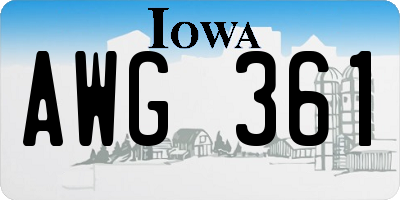 IA license plate AWG361