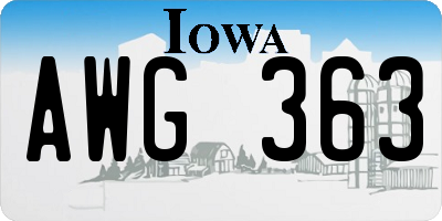 IA license plate AWG363