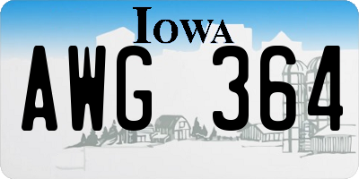 IA license plate AWG364