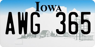 IA license plate AWG365