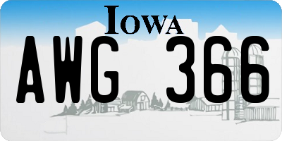 IA license plate AWG366