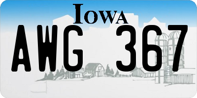 IA license plate AWG367