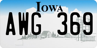 IA license plate AWG369