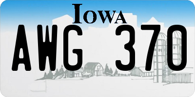 IA license plate AWG370