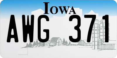 IA license plate AWG371