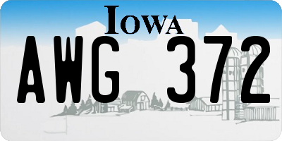 IA license plate AWG372