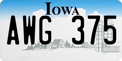 IA license plate AWG375