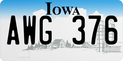 IA license plate AWG376