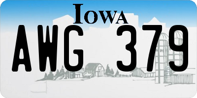IA license plate AWG379