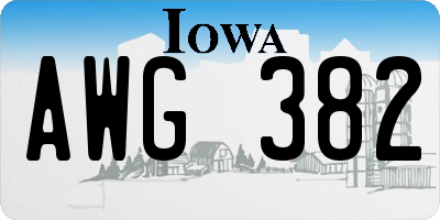 IA license plate AWG382