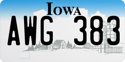 IA license plate AWG383