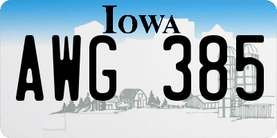 IA license plate AWG385