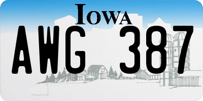 IA license plate AWG387