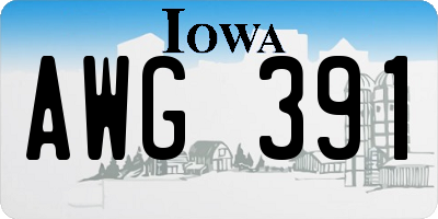 IA license plate AWG391