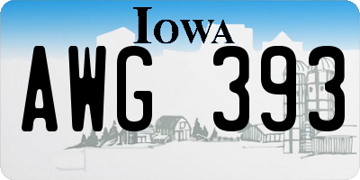 IA license plate AWG393