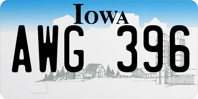 IA license plate AWG396