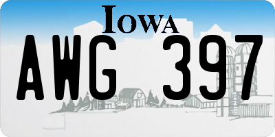 IA license plate AWG397