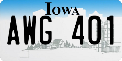 IA license plate AWG401