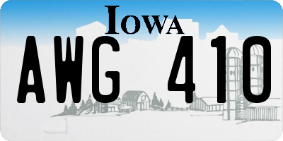 IA license plate AWG410