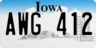 IA license plate AWG412