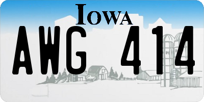 IA license plate AWG414