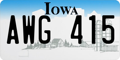 IA license plate AWG415