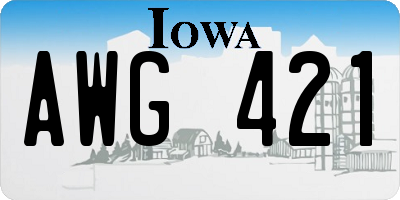 IA license plate AWG421