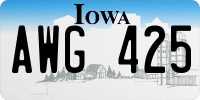 IA license plate AWG425