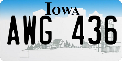 IA license plate AWG436