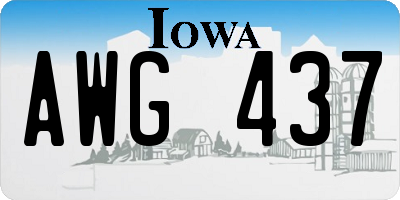 IA license plate AWG437