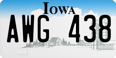 IA license plate AWG438
