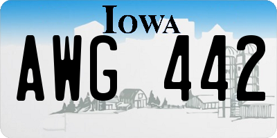 IA license plate AWG442