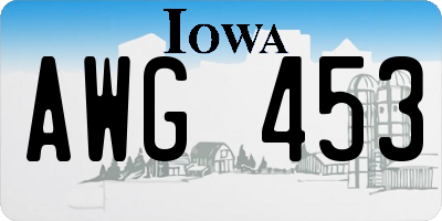 IA license plate AWG453