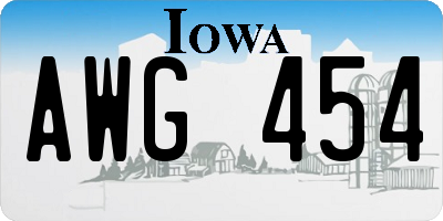 IA license plate AWG454