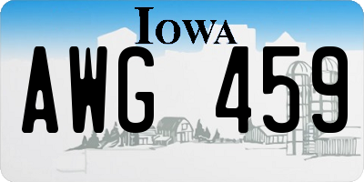 IA license plate AWG459