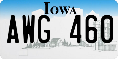 IA license plate AWG460