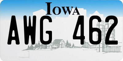 IA license plate AWG462