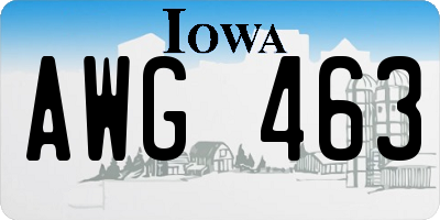 IA license plate AWG463