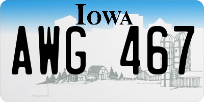 IA license plate AWG467