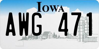 IA license plate AWG471